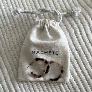 Machete Mini Hoop Earrings in Blonde Tortoise
